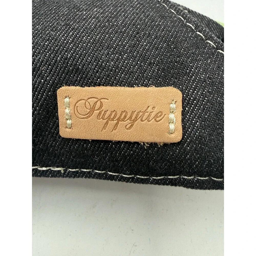 Puppytie Dog Harness Multifunction Leash Set Black Denim Small No Pull